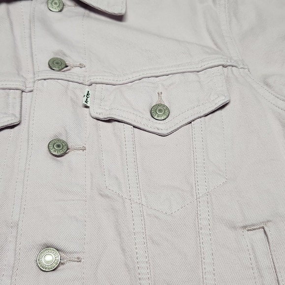 Levis Womens Light Purple Lavendar Colored Denim Jean Jacket Button Down Small - Picture 3 of 9